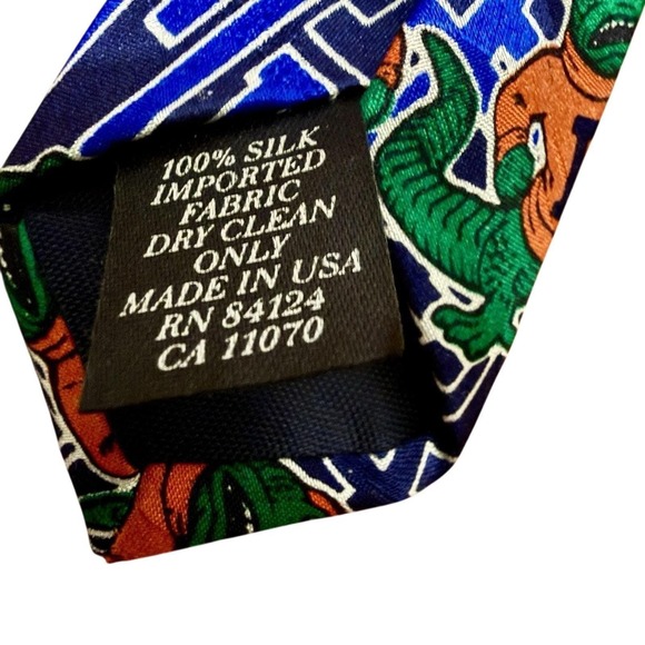 Vintage Florida Gators 100% Silk Tie Ralph Marlin Alligators UF Logo NCAA - Picture 5 of 5